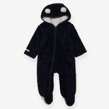Navy Fleece Pramsuit Star Lining