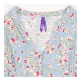 Tunic Maternity Floral Blue V-Neck Long Sleeve