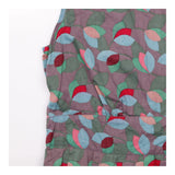 Grey Teal Pink Geometric Leaf Print