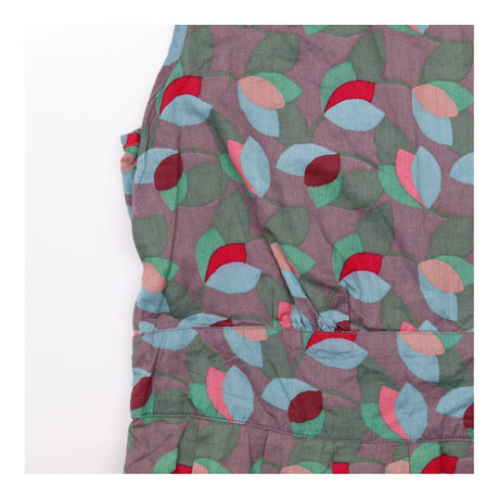 Grey Teal Pink Geometric Leaf Print
