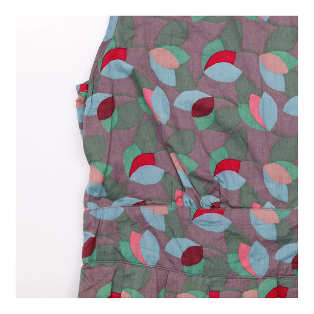 Grey Teal Pink Geometric Leaf Print