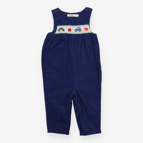 Dungarees Cord Blue Farm Rainbow Appliques