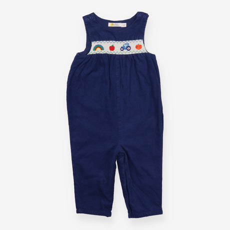 Dungarees Cord Blue Farm Rainbow Appliques