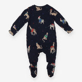 Sleepsuit navy zebra giraffe cheetah