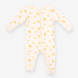 Sleepsuit White Yellow Hearts