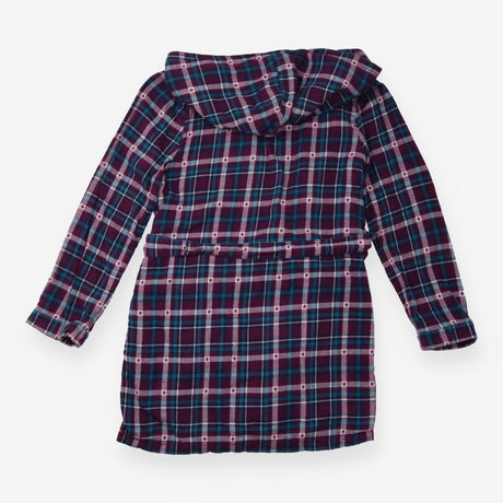 Dressing Gown Purple Teal Check Star Print Hooded