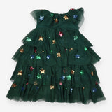 Green Layered Dress with Sparkly Stars 