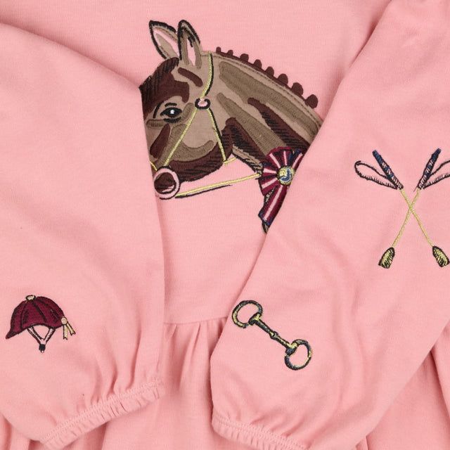 Dress Pink Horse embroidery 