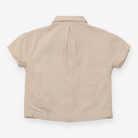 Shirt Beige Stitched Summer Appliques
