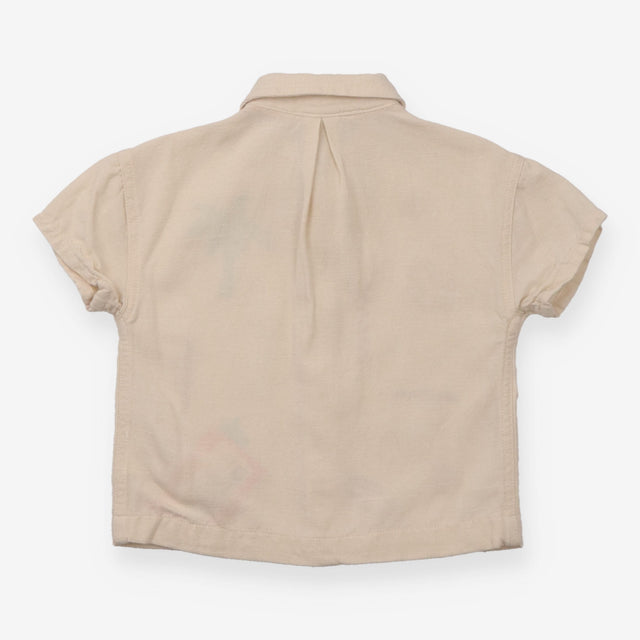 Shirt Beige Stitched Summer Appliques