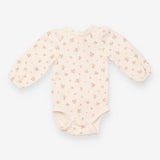 Bodysuit long sleeve white floral