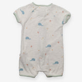 Romper white whale jelly fish green edging