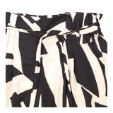 Trousers  Black Cream Abstract Print High Waist Pa