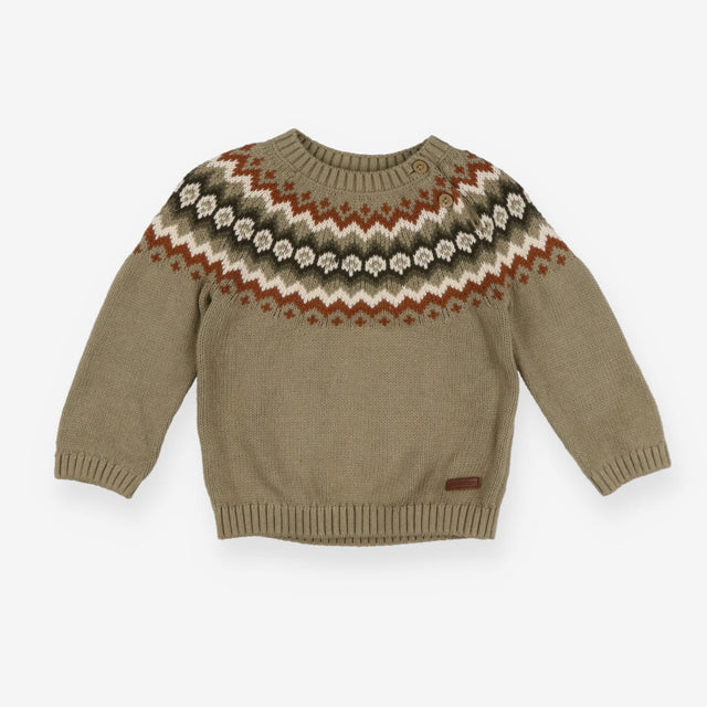 Sweater green knit fairisle