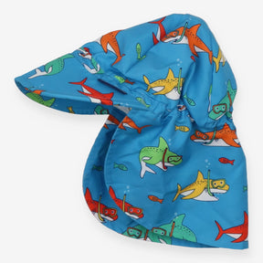 Blue Sharks Sun Hat + Neck Protection