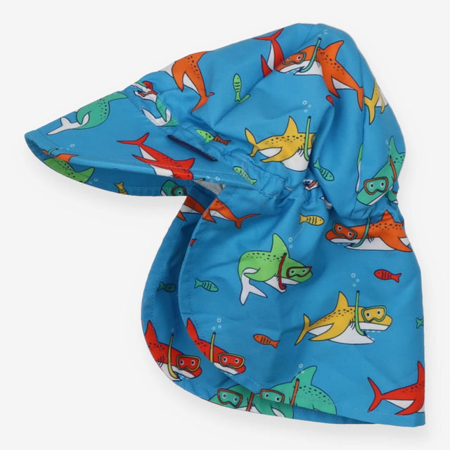 Blue Sharks Sun Hat + Neck Protection