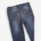 Jeans mid blue rinse with pink floral lining 