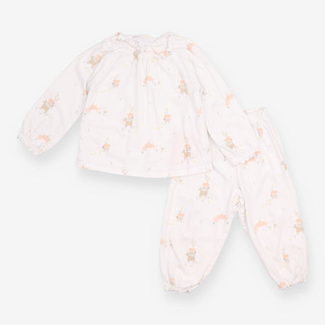 Pyjamas Frill Collar White Farm Animals