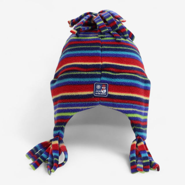 Muti Striped Winter Hat with Tassles
