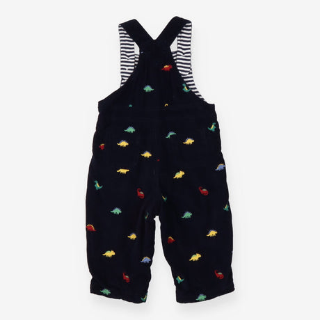 Navy Corduroy Dinosaur Dungarees