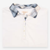 Top White Tartan Collar Short Sleeve Polo