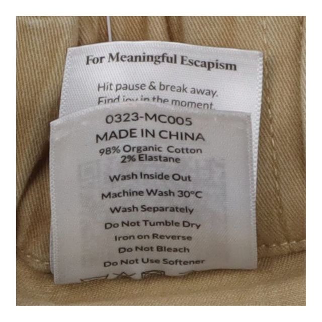 Casual Shorts Beige Organic Cotton Drawstring Pock