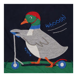 Tee LS navy blue duck on scooter