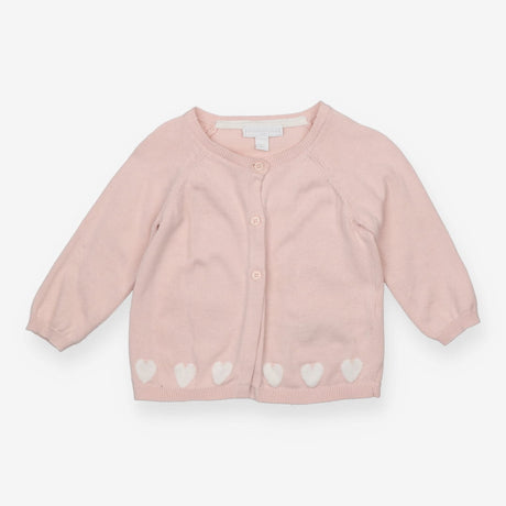 Cardigan pink white hearts