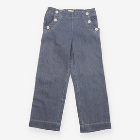 Trousers blue white stripe