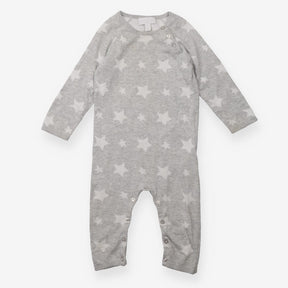Romper knit grey white stars