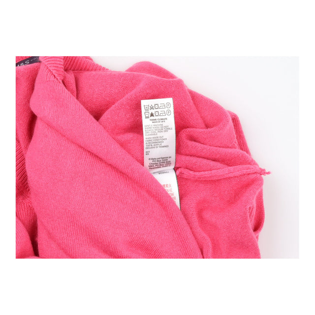 Jumper Fuchsia Pink Crew Neck Long Sleeve Fine Kni