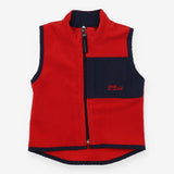 Gilet Fleece Red and Navy with Pocket