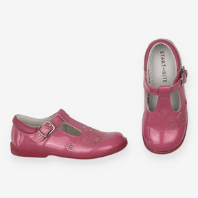 Patent shoes pink with butterfly
