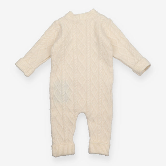 Knit Romper Cream with Buttons