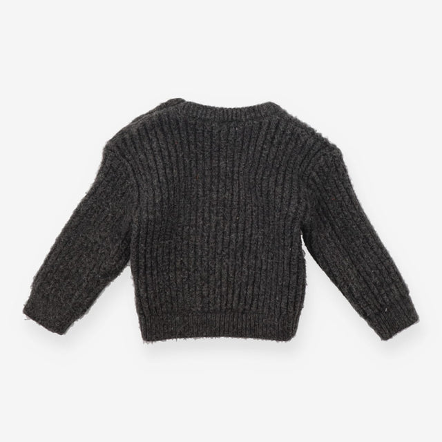 Sweater grey knit smile