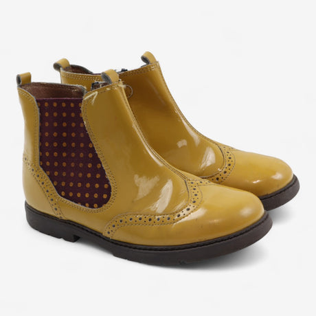 Yellow Chelsea boots with side zips