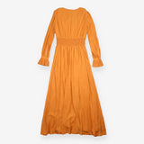 Holland Cooper Burnt Orange Button Front Maxi Dres