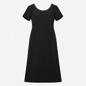 Dress Vintage St Michael Embellished Neck Short Sl