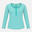 Maternity Top Green Striped Button Front