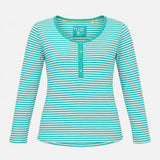 Maternity Top Green Striped Button Front