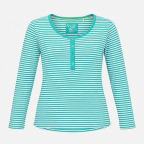 Maternity Top Green Striped Button Front