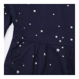 Skater Dress Navy Blue White Star Print Long Sleev