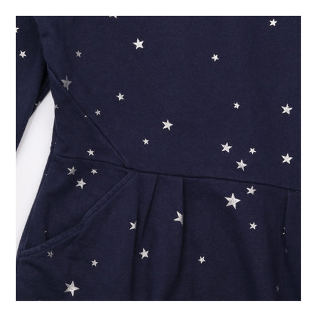 Skater Dress Navy Blue White Star Print Long Sleev