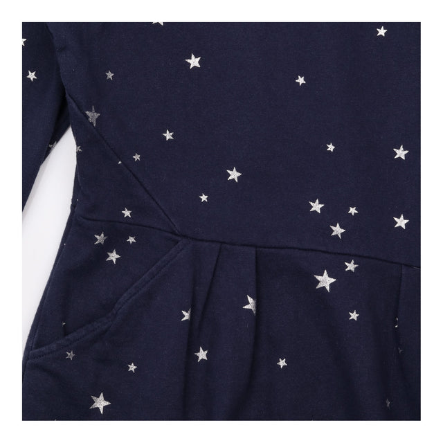 Skater Dress Navy Blue White Star Print Long Sleev