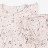 Dress & knickers jersey pink frill shoulder dainty
