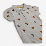 Bodysuit Collared Cream with Safari Appliques