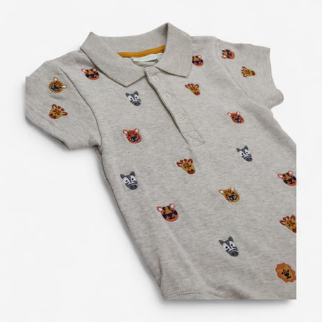 Bodysuit Collared Cream with Safari Appliques