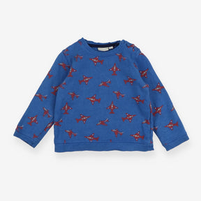 Sweater Blue with Red Airplanes