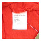 Top Coral Red Open Collar Polo Short Sleeve Cotton