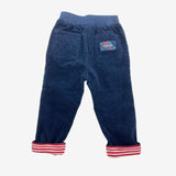 Navy cord pullons with red stripe lining
